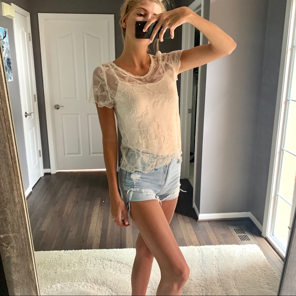 Nordstrom Hinge Sheer Lace Top - Picture 3 of 8
